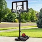 Best Choice Products 10ft Regulation Basketball Hoop, 7.5-10ft Height Adjustable Outdoor Goal w/Shock Absorbent Rim, Base Gel, 2 Wheels - Black/Gray