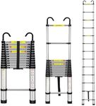 Telescoping Ladder, Miscoos16.5FT Aluminum Telescopic Extension Ladder with Non-Slip Feet, Multi-Purpose Collapsible Ladder for RV or Outdoor Work,330lbs Capacity