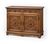 ClufRox Spacious 2-Drawer 2 Door Double Dresser, Classy Saangwan Wood Chest of Drawers, Natural Beautiful Wooden Chest