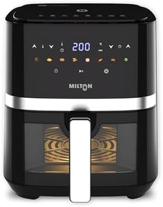 Milton Rapid New Launch 5L Air Fryer ! 1450W | 360° High Speed Air Circulation for Fry, Grill, Roast & Bake ! Digital Timer & Temperature Control ! 360° High Speed Air Circulation ! (Black, 5.0 L)