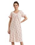 Amazon Brand - Eden & Ivy Women's Cotton Knee Length Casual Regular Nightgown (EI/SW/TRO-12_Pink_4XL)