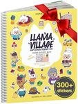 Cupkin Llama Sticker Book Activity for Kids, Toddler Airplane Travel Essentials, 500+ Llama Stickers for Kids + 12 Scenes + 12 Coloring Book Pages, Animal Lover Kids Gift, Kids Crafts for Ages 2-8