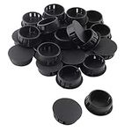 20 PCS Plastic Hole Plug, Black Round Snap in Type Hole Plugs, Flush Type Hole Plugs, Home Furniture Fastener, Button Protective Cover Cap Head (25 mm, 1 inch)