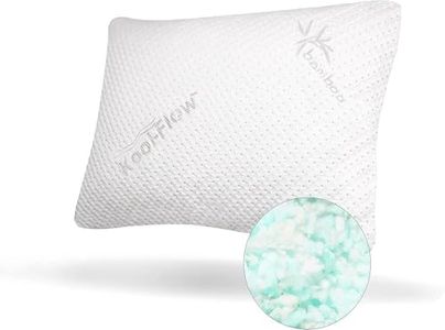 Snuggle-Pedic Memory Foam Pillow - Shredded Foam Sleeping Pillows for Side, Back & Stomach Sleeper w/ Bamboo Cover and Cooling Luxury Support - Standard