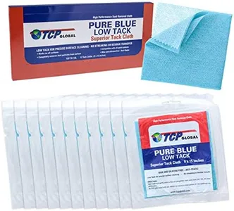 TCP Global - Pure Blue Low Tack Superior Tack Cloths - Tack Rags (Box of 12) - Automotive Car Painters Professional Grade - Removes Dust, Sanding Particles, Cleans Surfaces - Wax and Silicone Free