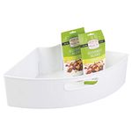 iDesign Recycled Plastic 1/4 Wedge Lazy Susan Turntable Organizer with Handle, Pantry, Bathroom, General Storage and More – 16.5" x 11" x 4", White