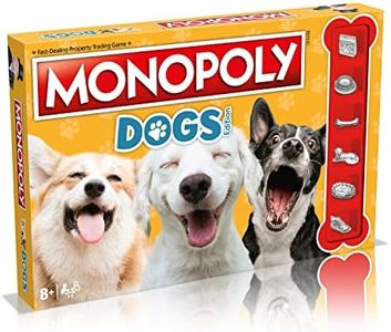 Winning Moves Dogs Monopoly Board Game, Play with Your Favourite Canines from Pomeranian, Siberian Husky and Shiba Inu, Fun Family Board Game for Ages 8 and up, Multicolor