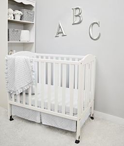 American Baby Company Heavenly Soft 3 Piece Mini/Portable Crib Bedding Set, White