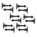 Adonai Hardware Adonijah Antique Cast Iron Strap T Hinge (7.9" x 12 Pack, Matte Black) for Barn Doors, Gates, Kitchen Cabinets, Sheds, Wooden Box, Furniture, Cedar Chest and Trunks