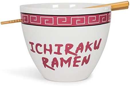 JUST FUNKY Naruto Ichiraku Ramen Japanese Ceramic Dish Set | 16-Ounce Ramen Bowl and Chopsticks Set