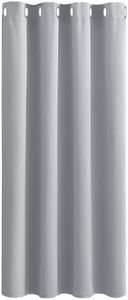 PONY DANCE Eyelet Top Thermal Blackout Curtain - Energy Saving Noise Reduction Drapes for Bedroom/Living Room, 52 inch Wide x 63 inch Drop, 1 Panel, Silver Grey
