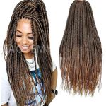 TAOYEMY Box Crochet Braids Hair Extensions 6 Packs 24 inch Synthetic Braiding Hair Extension 22 Strands/Pack Crochet Hair Extension (T27#)