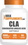 BulkSupplements.com CLA Softgels - Conjugated Linoleic Acid, CLA Supplements, CLA 2000mg - Gluten Free, 2 Softgels per Serving - 60-Day Supply, 120 Softgels (Pack of 1)