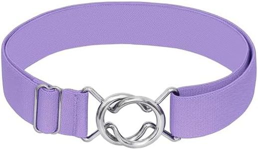 Falari Womens Stretch Belt Adjustable Web Belt Metal Buckle All Occasion Dress Belt, 1 Belt - Lavender