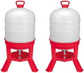 Little Giant 10 Gallon Tank Heavy Duty Poultry Chicken Gravity Waterer (2 Pack)