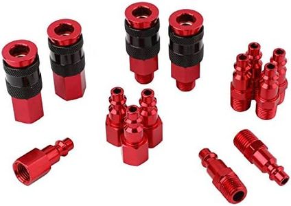 WYNNsky Air Hose Fittings, AMT Universal Air Coupler and I/M Industrial Type Air Plug Kit, 1/4 Inch Threads Size, 1/4 Inch Body Size, 14 Pieces Air Compressor Accessories Fittings Kit