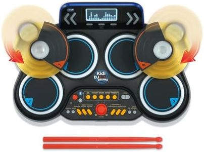 VTech - Kidi DJ Drums, Batterie Électronique Enfant avec Pads Lumineux, Cymbales, Baguettes, Bluetooth, Prise Jack pour Casque, Apprentissages et Jeux, Cadeau Enfant Dès 6 Ans - Contenu en Français