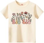 Sineeko Big Sister Shirt for Toddler Baby Girl Outfits Big Sis Announcement T-Shirt Gifts, 7#big Sis Flower, 7 Years