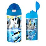 3D LiveLife Drinking Bottle - Penguin Plunge from Deluxebase. 3D Lenticular Ocean Water Bottle with Straw. 20oz kids water bottle with original artwork from renowned artist, Michael Searle