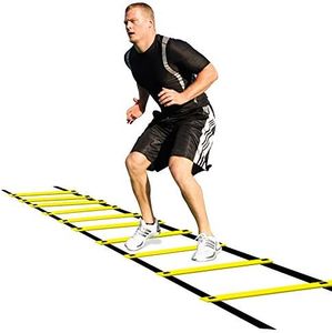 Kxuhivc Ladder for Kids Teens Speed Agility Training Ladders with Carrying Bag 12-Rung Adjustable Jumping Step Rope Exercise Outdoor Athletic Physical Training Football Sports Drills, 10 Rung