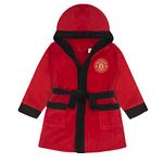 Manchester United FC Official Baby Hooded Fleece Dressing Gown Red 6-12 Months