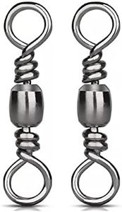 50pcs Fishing Barrel Swivels Rolling Swivels, Fishing Connector, Sea Fishing Rolling Bearing Snap Connector, Carp Fishing Tackle Accessories, Fishing Swivels for Freshwater Sea Fishing