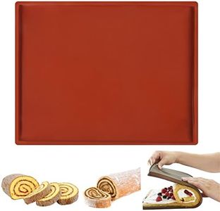 RESOME Large Swiss Roll Cake Mat Flexible silicone Baking Tray, 14.17x11 in Silicone Jelly Roll Pan Cookies sheet Bakeware Nonstick Baking Tray, silicone baking pan,Brown