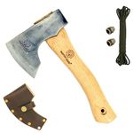 Mastiff Gears® 1065 Carbon Steel Forged & Hand-Ground 10-Inch Wood Handle Hatchet: Versatile Carving, Camping, Wood Splitting Axes in Two Sizes for Outdoor Enthusiasts (Dwarven Axe)