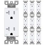 BESTTEN 20 Amp Decorator Wall Receptacle Outlet, 20A Electrical Outlet with Tamper Resistant, Residential and Commercial Use, 20A/125V/2500W, cUL Listed, White, 10 Pack