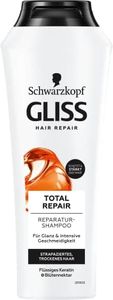 Gliss Kur Total Repair Shampoo (250 ml), hair shampoo smooths the surface of the hair and provides an effective repair, care shampoo ensures up to 85% less hair breakage