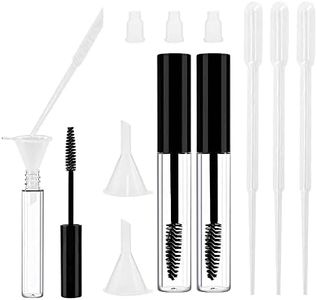 9PCS 10ml Empty Mascara Tube Wand Eyelash Cream Container Bottle for DIY Cosmetics Castor Oil Travel Toiletry Containers (3 x 10ml Bottle,3 x Funnel,3 x Dropper)