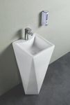 Nexa Bathware Ceramic Designer Primium One Piece Pedestal Wash Basin Free Standing Impoarted Ceramic Wash Basin (16 X 16 X 33 INCH) DIAMOND PEDISTAL