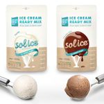 Sol-ice 0% Added Sugar Ice Cream Mix Powders | Dairy Keto Friendly, Fibre-Based | Whip with Just a Mixer or Machine | Value Bundle, One Vanilla & One Chocolate