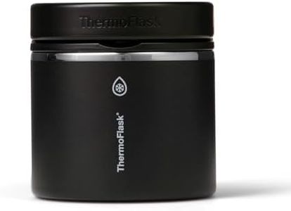 ThermoFlask Insulated Food Jar with Leakproof Lid (20 oz, Black) - Stainless Steel Food Containers for Hot & Cold Meals, Lunch, Soup & Snacks