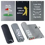 Teniinet 3 Pcs Funny Golf Towel Set,Golf Towels for Golf Bags with Clip,Golf Accessories for Men Women,Golf Gifts for Golfers