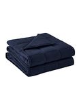 BB BLINBLIN Soft and Comfortable Material and Glass Beads Premium Cooling Weighted Heavy , Calm and Sleep Breathable Blanket for Adult (Navy Blue, 48''x72'' 15lbs, 140lb)