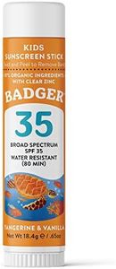 Badger Company, Kids, Natural Mineral Sunscreen Face Stick, SPF 35, Tangerine & Vanilla, 0.65 oz (18.4 g)