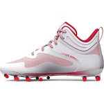 Under Armour Men's Command Mid Lacrosse MT TPU Cleat, White/Red, 10.5