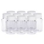 ROSENICE Pill Bottles 10Pcs 80ml PET Chemical Medicine Tablet Storage Holder Pill Dispenser with White Cap