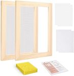 Worown A5 Wooden Paper Making Screen Kit,Inches Paper Making Frames, Mould and Deckle for Paper Making, DIY Paper Crafts