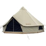 KingCamp Khan Camping Bell Tent 4m/5m Super Space Cotton Heavy Duty Waterproof Luxury Outdoor Pyramid Tent/4/8 Person Family Outdoor Full Season Cotton Camping Tent