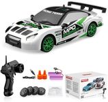 Remote Control Car RC Drift Car 2.4GHz 1:24 Scale 4WD 15KM/H High Speed Model Vehicle LED Lights Drifting Tire Racing Sport Toy Car for Adult Boy Girl Kid Gift 2Pcs Rechargeable Batterie