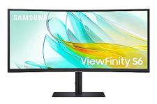 Samsung LS34C652UAUXXU WQHD Viewfinity S6 34" Monitor - 3440x1440, 1000R Curved, Speakers, USB-C, LAN, Height Adjust