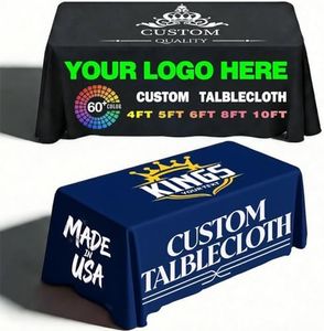 Unite Stone Personalized Table Cloth with Logo 4/5/6/8/10FT Custom Table Cloth for Business Tradeshow Events Company School Shop Wedding Other Important 10 FT (120x 30x 30)