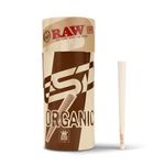 RAW Cones Organic King Size | 50 Pack | Pure Hemp Pre Rolled Rolling Paper with Tips & Packing Sticks Included