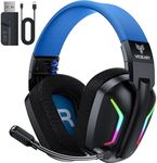 WESEARY Wireless Gaming Headsets for PC, PS5, PS4, Switch, Mac, 2.4GHz Wireless Gaming Headphone with ENC Noise Canceling Microphone, Bluetooth 5.4, Cool Lighting, 50H Battery, 50mm Drivers