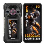 Ulefone Armor 30 Pro 5G Rugged Smartphone, 32GB+512GB, 12800mAh 66W, 6.95" 120Hz, 3.4" Rear Screen, 64MP Night Vision, 118dB Speaker, Infinite Halo, Upgradable to Android 15, SIM Free Mobile Phones