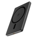 Nu Republic Powerpop X1 5000mAh Ultra Slim Power Bank - Lightest & Slimmest, Magnetic Fast Charging Wireless Powerbank with 20W Wired Type-C PD Output, 15W Wireless Output, 9mm Metallic Finish (Black)