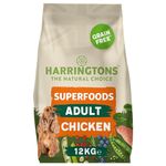 Harringtons Superfoods Complete Grain Free Hypoallergenic Chicken with Veg Dry Adult Dog Food 12kg - Made with All Natural Ingredients