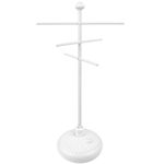 Hestiasko Pool Towel Rack Outdoor, 59" Metal Hot Tub Towel Rack with 3 Adjustable Bars, Hot Tub Accessories for Adults, Outdoor Towel Rack for Pool, Upscale Pool Towel Rack - White